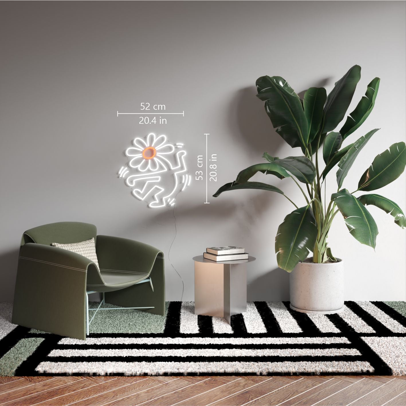 Flower Head, YP x Keith Haring, signe en néon LED